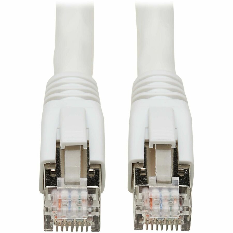 Tripp Lite Cat8 40G Snagless SSTP Ethernet Cable (RJ45 M/M), PoE, White, 1 ft. (0.3 m) -