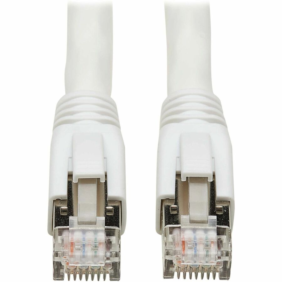 Tripp Lite Cat8 40G Snagless SSTP Ethernet Cable (RJ45 M/M), PoE, White, 15 ft. (4.6 m) -