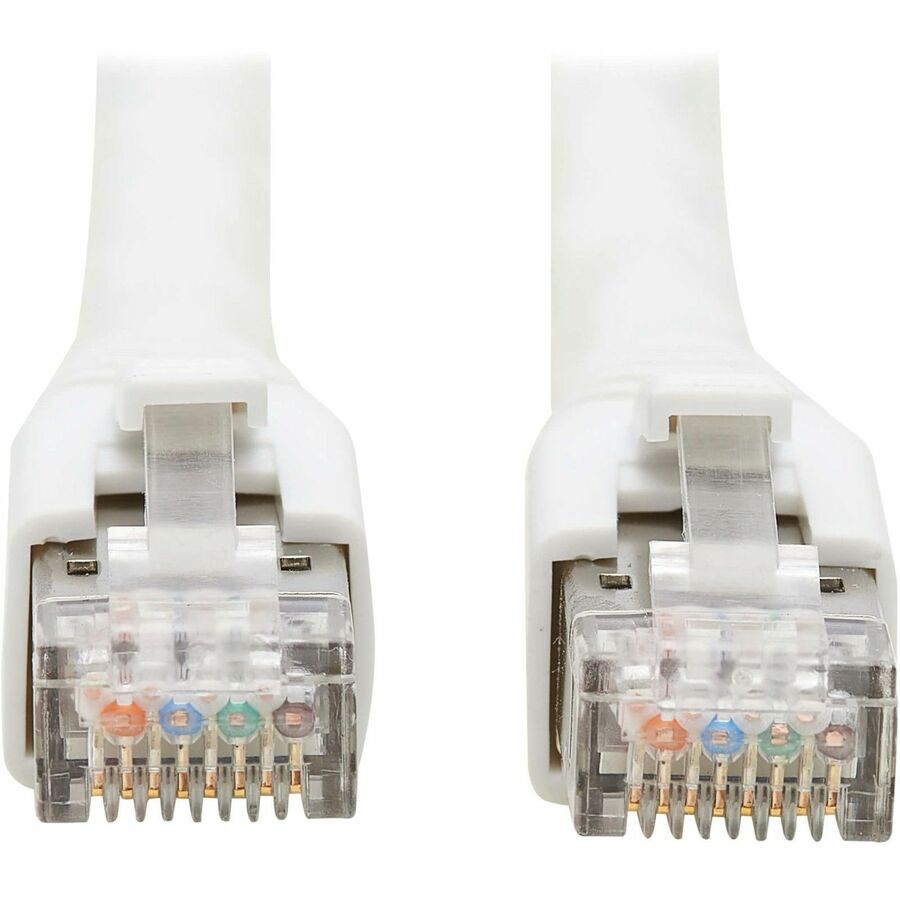 Tripp Lite Cat8 40G Snagless SSTP Ethernet Cable (RJ45 M/M), PoE, White, 15 ft. (4.6 m) -