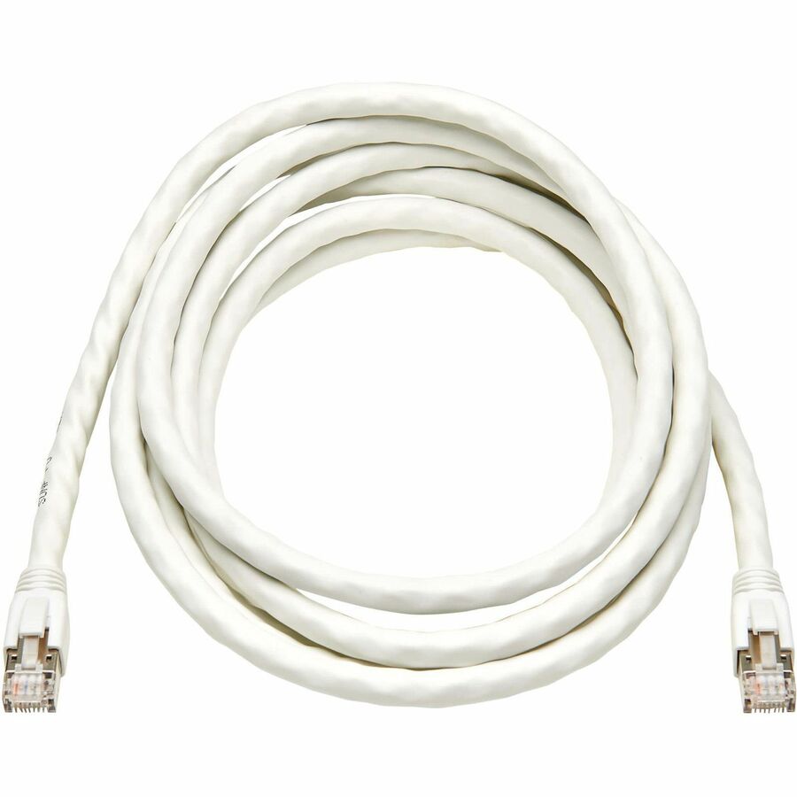 Tripp Lite Cat8 40G Snagless SSTP Ethernet Cable (RJ45 M/M), PoE, White, 15 ft. (4.6 m) -