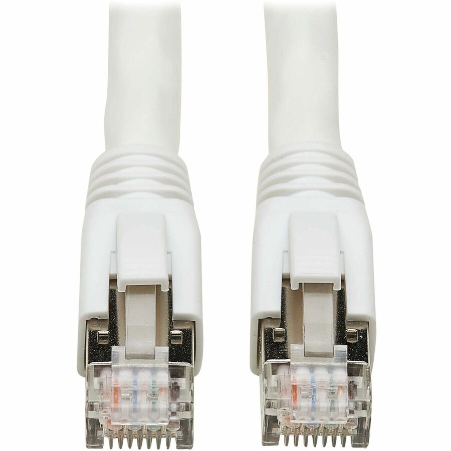 Tripp Lite Cat8 40G Snagless SSTP Ethernet Cable (RJ45 M/M), PoE, White, 7 ft. (2.1 m) -