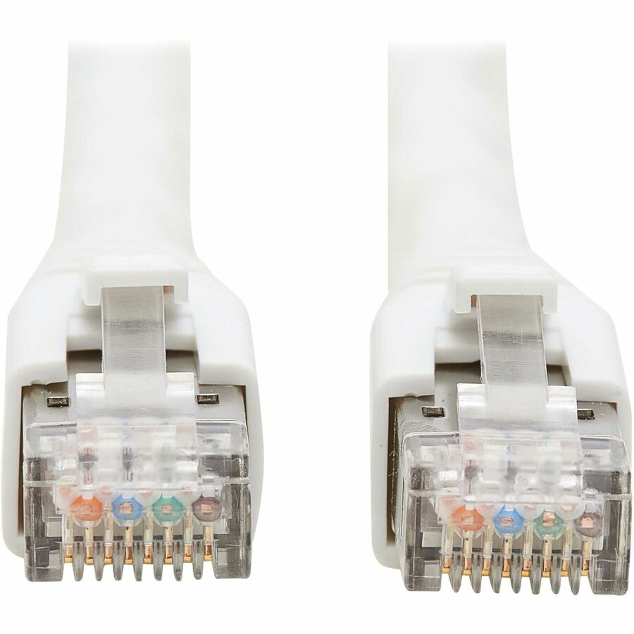 Tripp Lite Cat8 40G Snagless SSTP Ethernet Cable (RJ45 M/M), PoE, White, 7 ft. (2.1 m) -