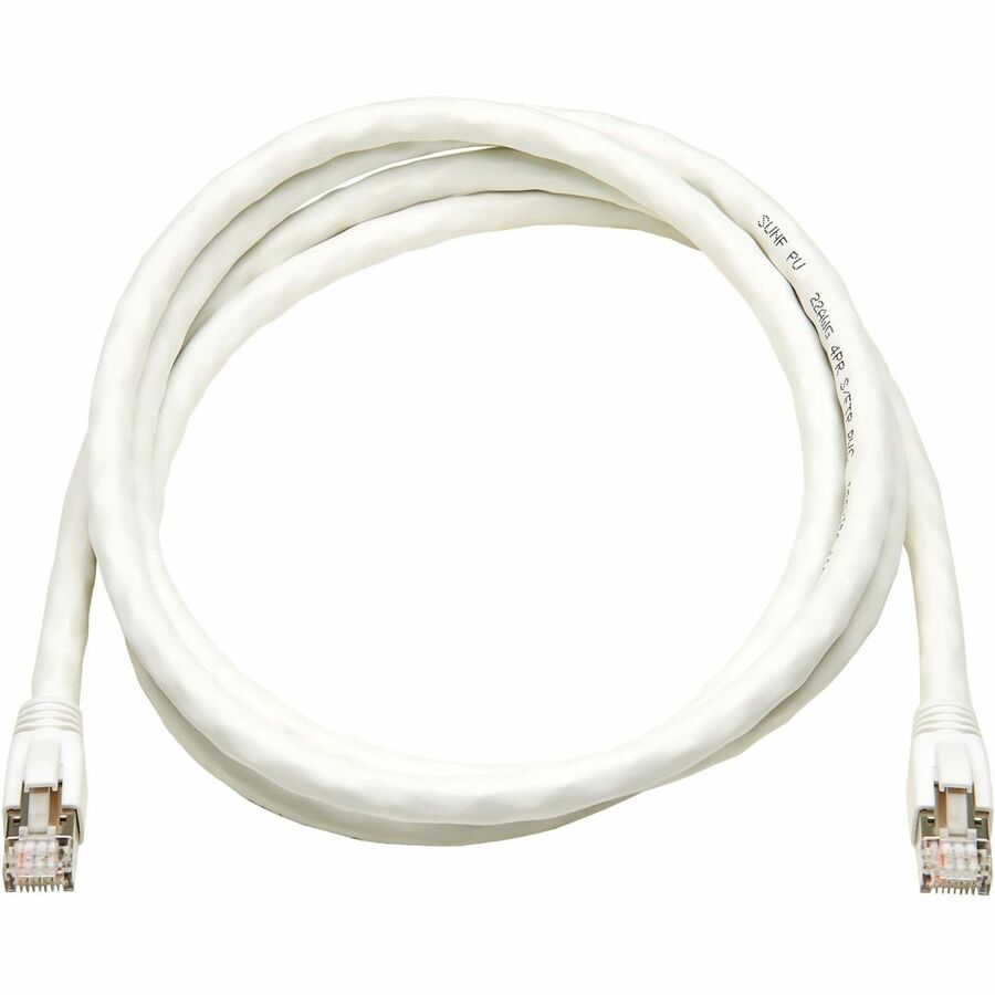 Tripp Lite Cat8 40G Snagless SSTP Ethernet Cable (RJ45 M/M), PoE, White, 7 ft. (2.1 m) -