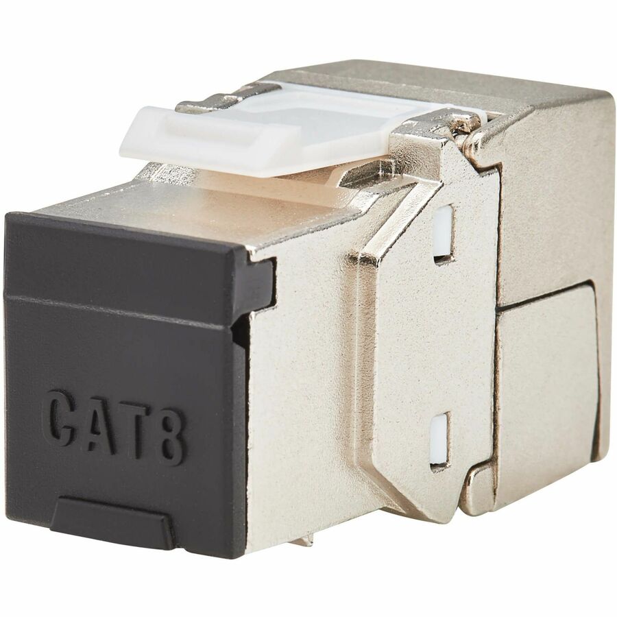 Tripp Lite Cat8 STP Shielded Tool-Free Keystone Jack, 568A/568B, TAA - 1 x RJ-45 Keystone