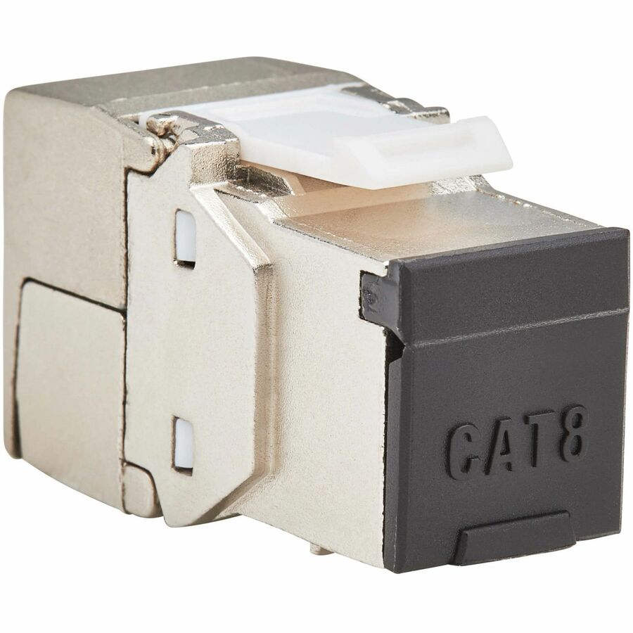 Tripp Lite Cat8 STP Shielded Tool-Free Keystone Jack, 568A/568B, TAA - 1 x RJ-45 Keystone