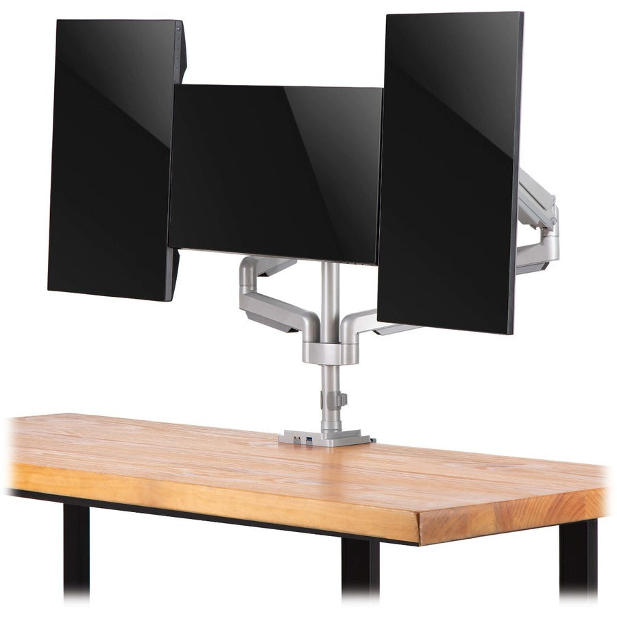 Tripp Lite Ddr1730Tal Triple-Display Flex-Arm Desktop Clamp For 17” To 30” Flat-Screen Displays - Usb And Audio Ports, Aluminum