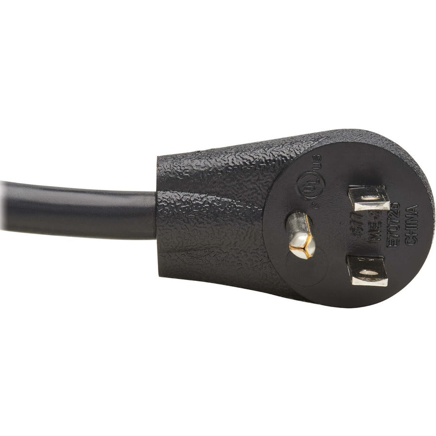 Tripp Lite Extension Cord Y Splitter, Right-Angle Nema 5-15P To 2X Nema 5-15R - Heavy Duty, 15A, 120V, 14 Awg, 1 Ft. (0.3 M), Black