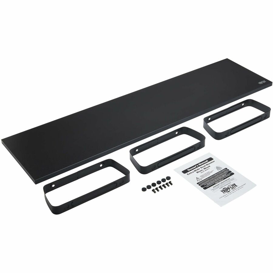 Tripp Lite Extra-Wide Dual-Monitor Riser for Desk, 39 x 10 in. - Wood, Black - Desk -