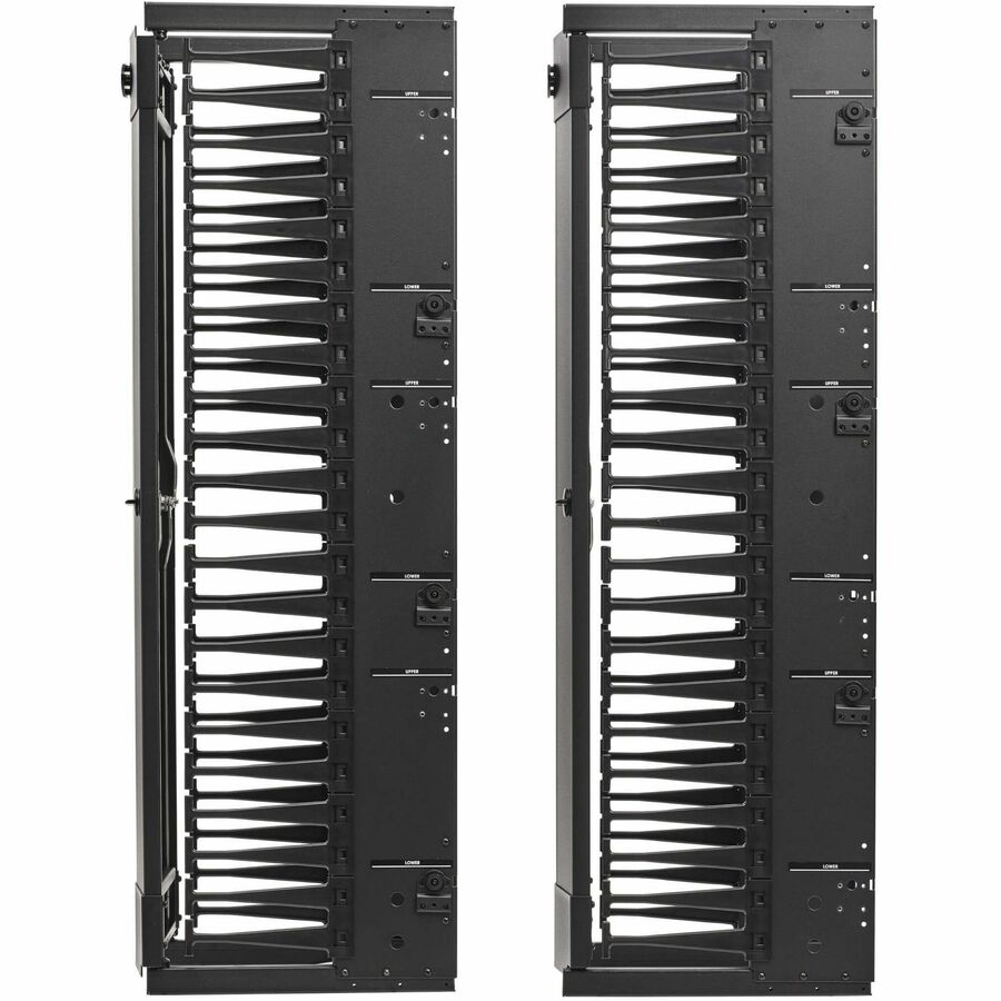 Tripp Lite High-Capacity Vertical Cable Manager - Deep Double Finger Duct with Cover -