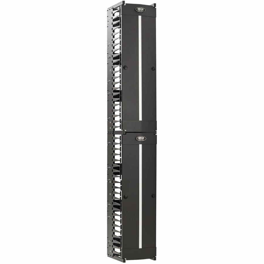 Tripp Lite High-Capacity Vertical Cable Manager - Deep Double Finger Duct with Cover -