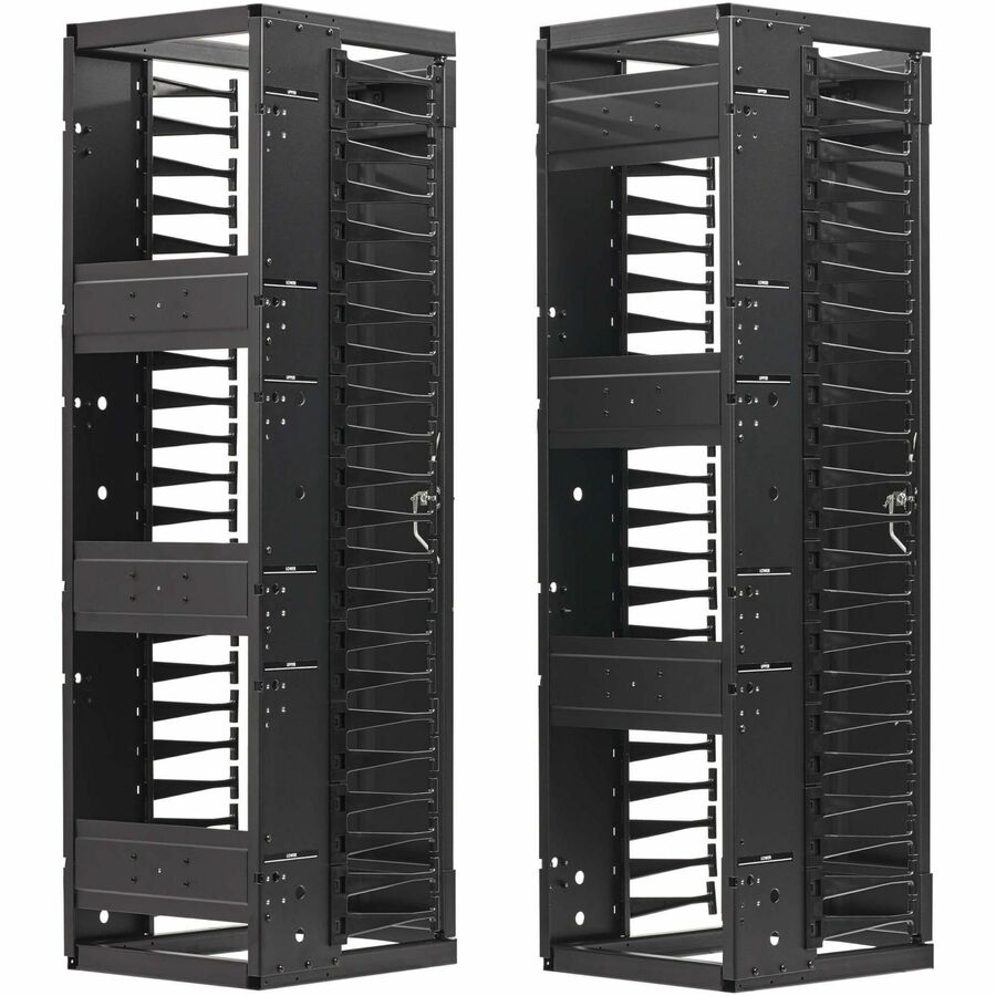 Tripp Lite High-Capacity Vertical Cable Manager - Deep Double Finger Duct with Cover -