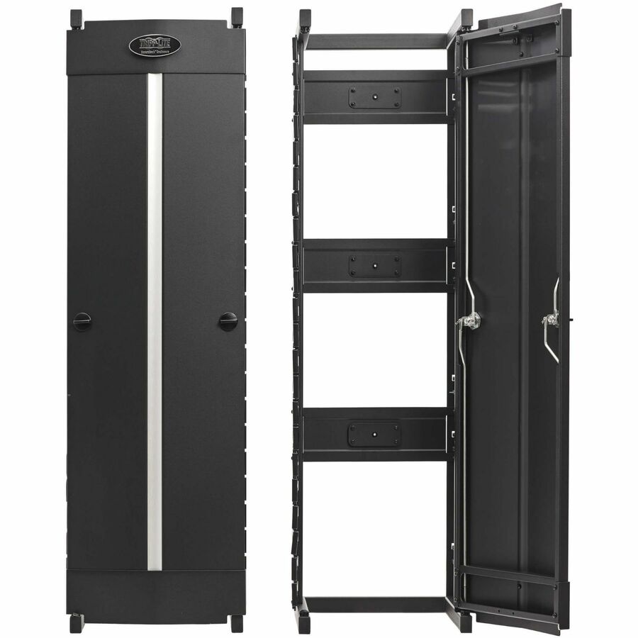 Tripp Lite High-Capacity Vertical Cable Manager - Deep Double Finger Duct with Cover -