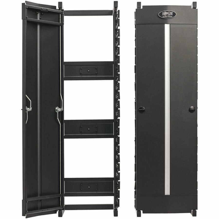 Tripp Lite High-Capacity Vertical Cable Manager - Deep Double Finger Duct with Cover -