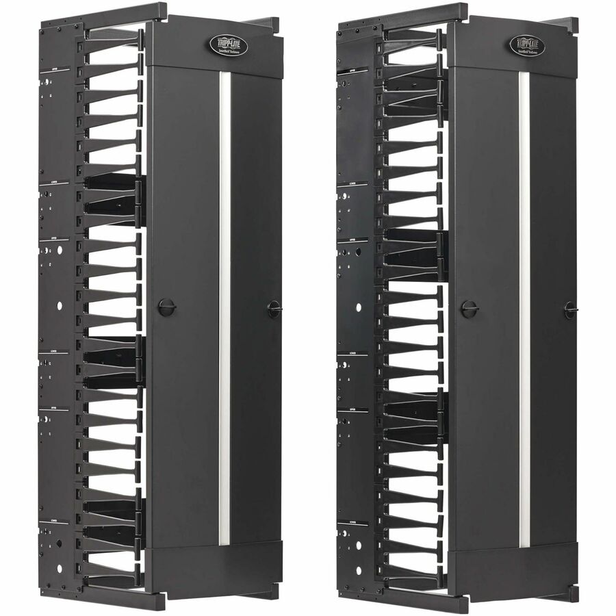 Tripp Lite High-Capacity Vertical Cable Manager - Deep Double Finger Duct with Cover -