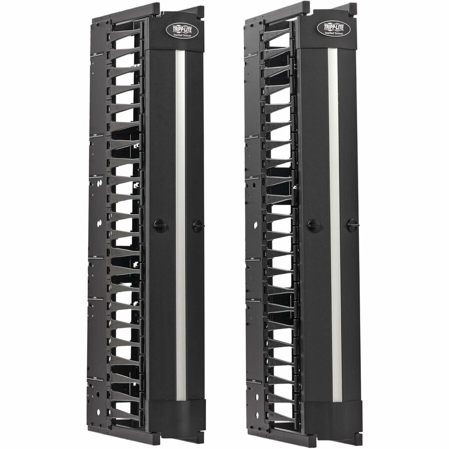 Tripp Lite High-Capacity Vertical Cable Manager - Deep Double Finger Duct with Cover -
