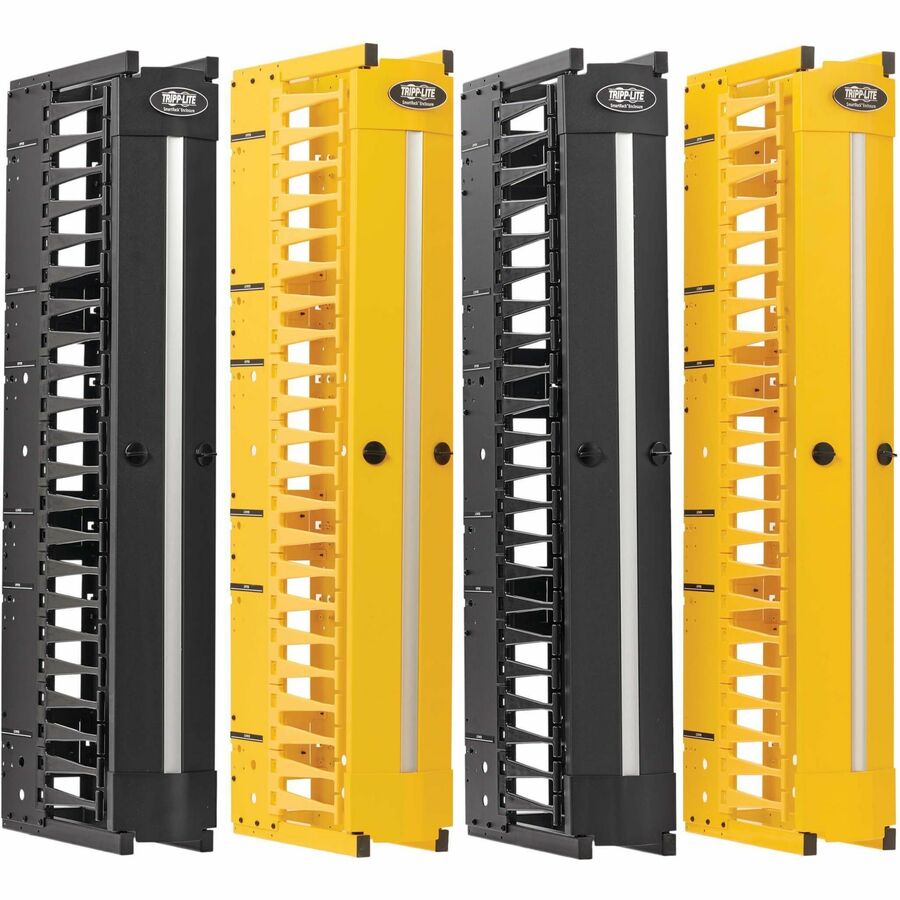 Tripp Lite High-Capacity Vertical Cable Manager - Deep Double Finger Duct with Cover -