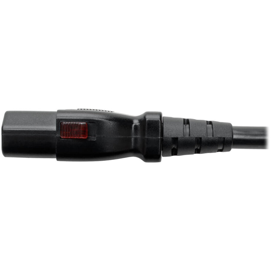 Tripp Lite Hospital-Grade Power Cord, Nema 5-15P To Locking Iec C13 - Green Dot, 10A, 125V, 18 Awg, 10 Ft., Black