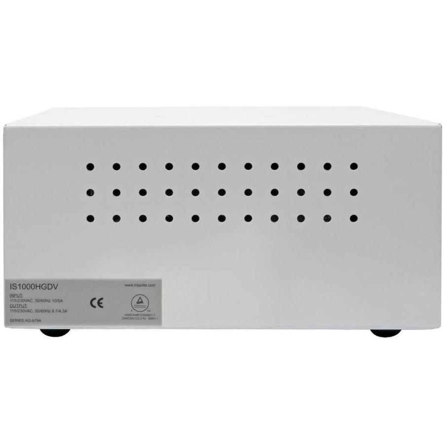 Tripp Lite Is1000Hgdv Isolator Series Dual-Voltage 115/230V 1000W 60601-1 Medical-Grade Isolation Transformer, C14 Inlet, 8 C13 Outlets
