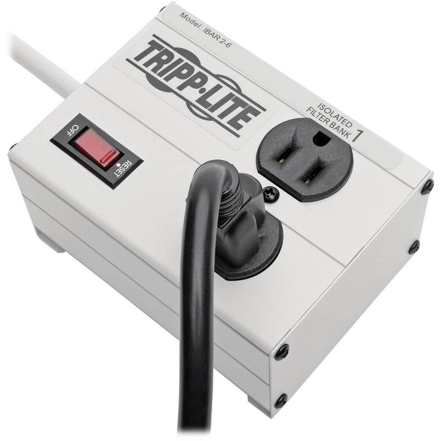 Tripp Lite Isobar 2-Outlet Surge Protector, 6 ft. Cord with Right-Angle Plug, 1410 Joules, Metal Housing