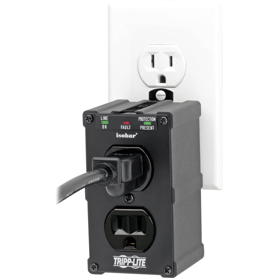 Tripp Lite Isobar Surge Protector Wall Mount Direct Plug In 2 Out 1410 Joul