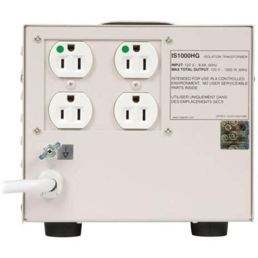 Tripp Lite Isolator Series 120V 1000W Ul60601-1 Medical-Grade Isolation Transformer With 4 Hospital-Grade Outlets