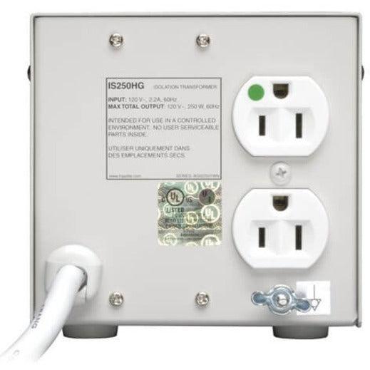 Tripp Lite Isolator Series 120V 250W Ul60601-1 Medical-Grade Isolation Transformer With 2 Hospital-Grade Outlets