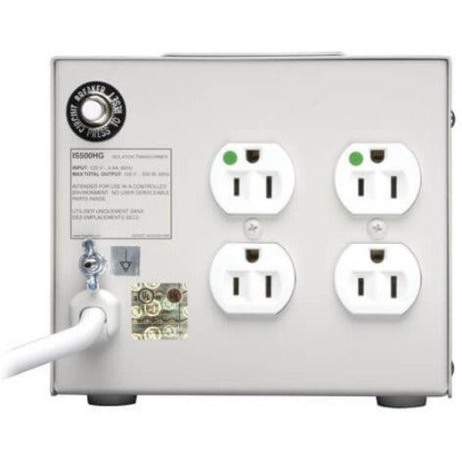 Tripp Lite Isolator Series 120V 500W Ul60601-1 Medical-Grade Isolation Transformer With 4 Hospital-Grade Outlets