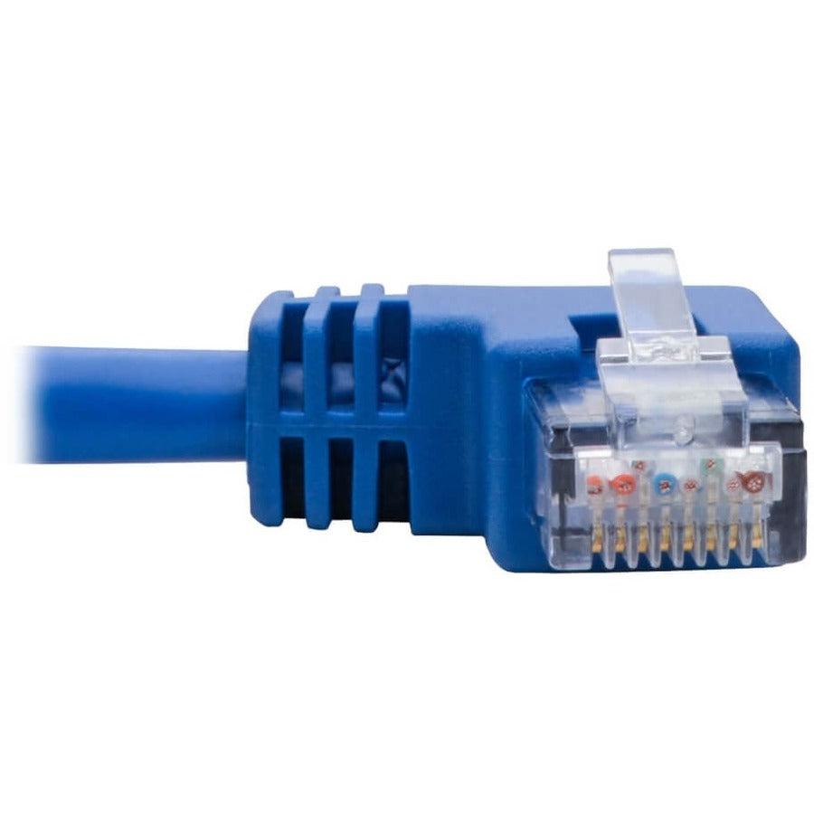 Tripp Lite Left-Angle Cat6 Gigabit Molded Utp Ethernet Patch Cable (Rj45 Left-Angle M To Rj45 M), Blue, 0.31 M