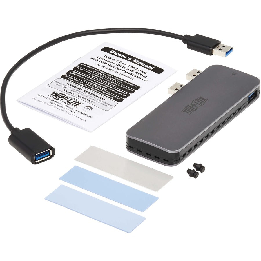 Tripp Lite M.2 Ssd Enclosure For Playstation 5 - Usb 3.2 Gen 2, Pcie And Nvme, Aluminum Housing
