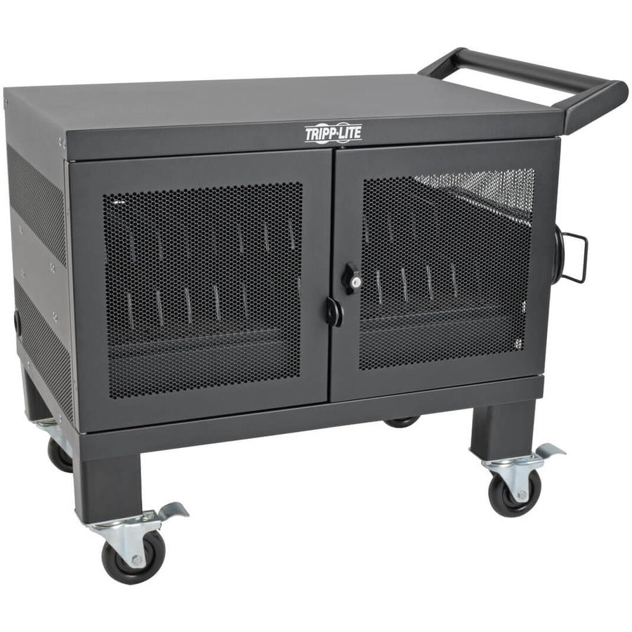 Tripp Lite Mobile Cart Conversion Kit With Handle, Casters And Power Cord Manager For 16-Device Ac And Usb Charging Stations