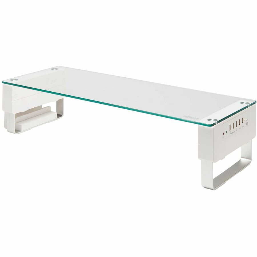 Tripp Lite Monitor Riser for Desk - Height Adjustable Glass Top USB and Audio Ports - 44 l
