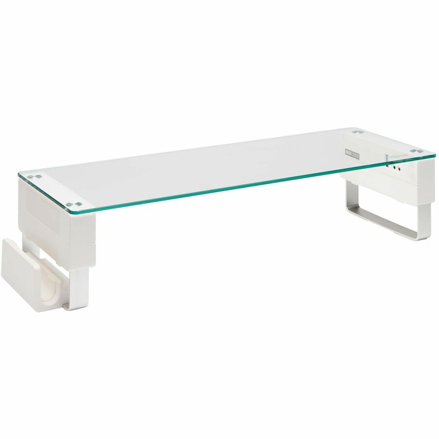 Tripp Lite Monitor Riser for Desk - Height Adjustable Glass Top USB and Audio Ports - 44 l