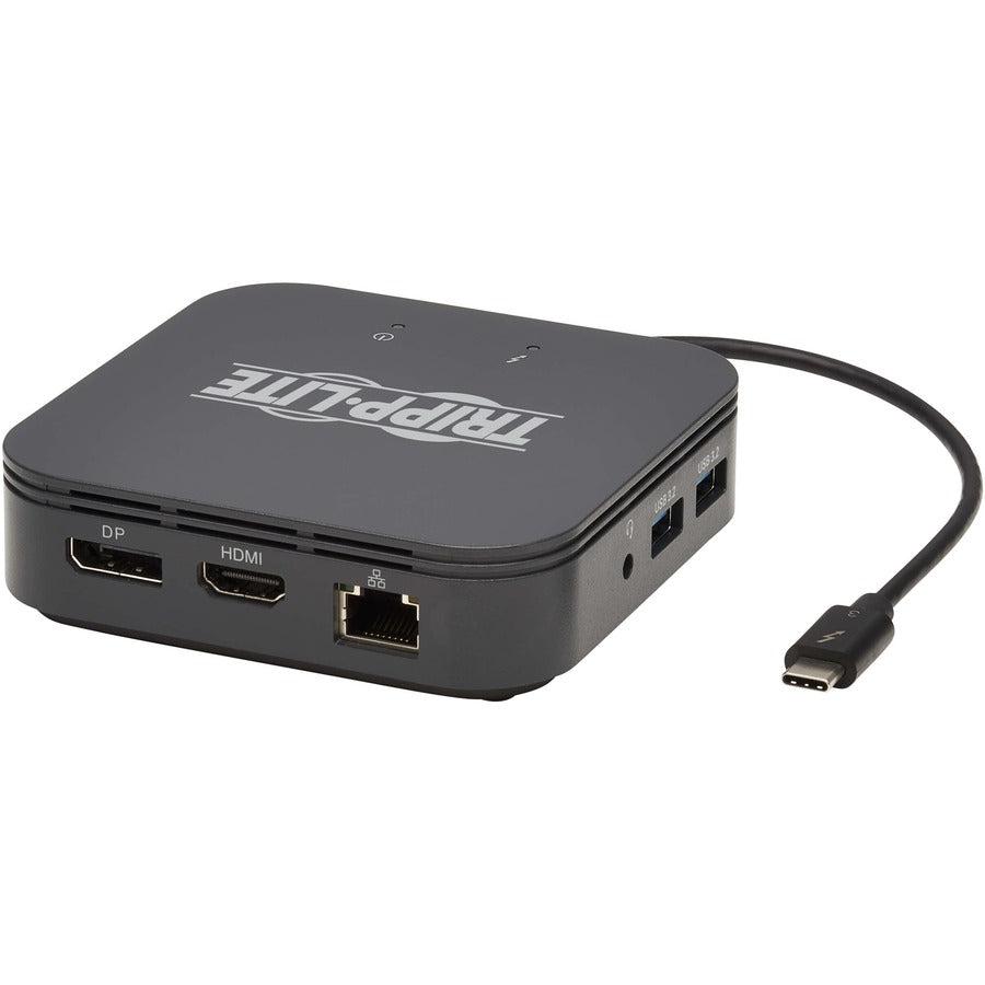 Tripp Lite Mtb3-Dock-04 Thunderbolt 3 Dual Monitor Docking Station - 8K/30Hz Displayport, 4K/60Hz Hdmi, Usb 3.1 Gen 2, Gbe, 60W Pd Charging - Black