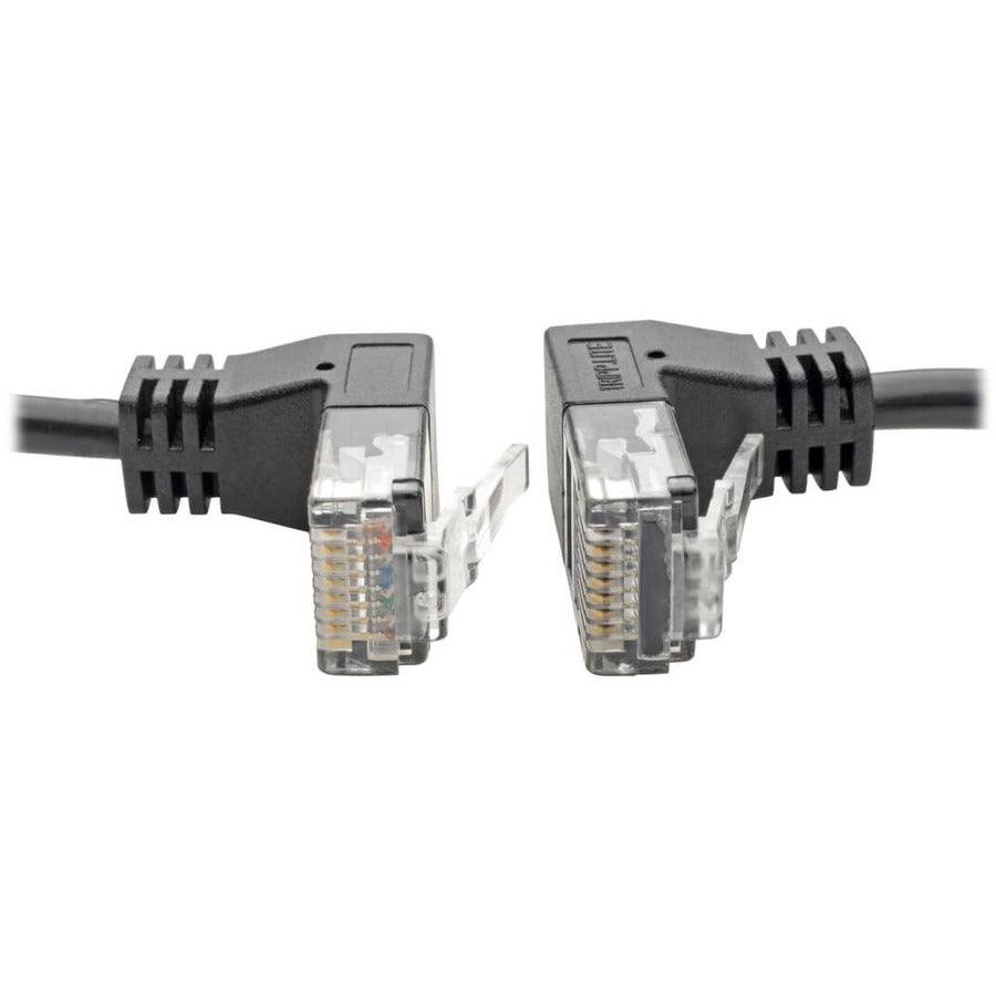Tripp Lite N201-Sr1-Bk Right-Angle Cat6 Gigabit Snagless Molded Slim Utp Ethernet Cable (Rj45 M/M), Black, 1 Ft. (0.31 M)