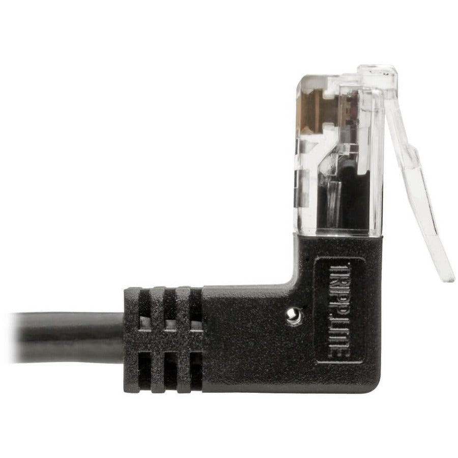Tripp Lite N201-Sr1-Bk Right-Angle Cat6 Gigabit Snagless Molded Slim Utp Ethernet Cable (Rj45 M/M), Black, 1 Ft. (0.31 M)