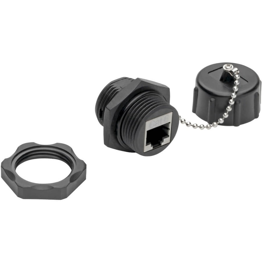 Tripp Lite N206-Bc01-Ind Rj45 Bulkhead Coupler For Cat5/Cat6, Female To Female, Shielded, Industrial, Dust Cap - Ip68, Taa