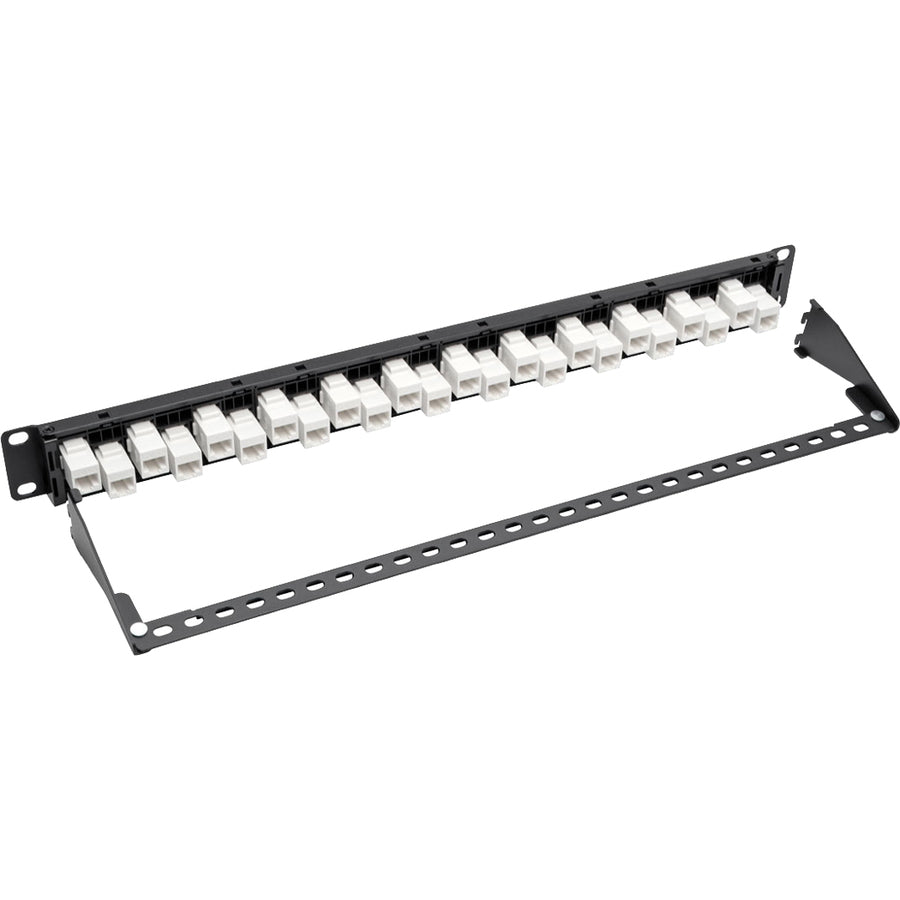 Tripp Lite N254-024-6A-Of 24-Port 1U Rack-Mount Cat6A/Cat6/Cat5E Offset Feed-Through Patch Panel With Cable Management Bar, Rj45 Ethernet, Taa