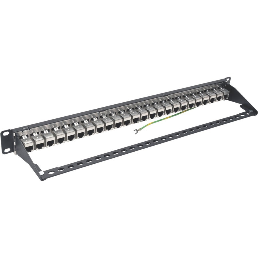 Tripp Lite N254-024-Sh-6A 24-Port 1U Rack-Mount Stp Shielded Cat6A Feedthrough Patch Panel, Rj45 Ethernet, Taa