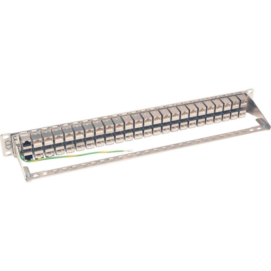 Tripp Lite N254-048-Sh-6A 48-Port 1U Rack-Mount Stp Shielded Cat6A Feedthrough Patch Panel, Rj45 Ethernet, Taa