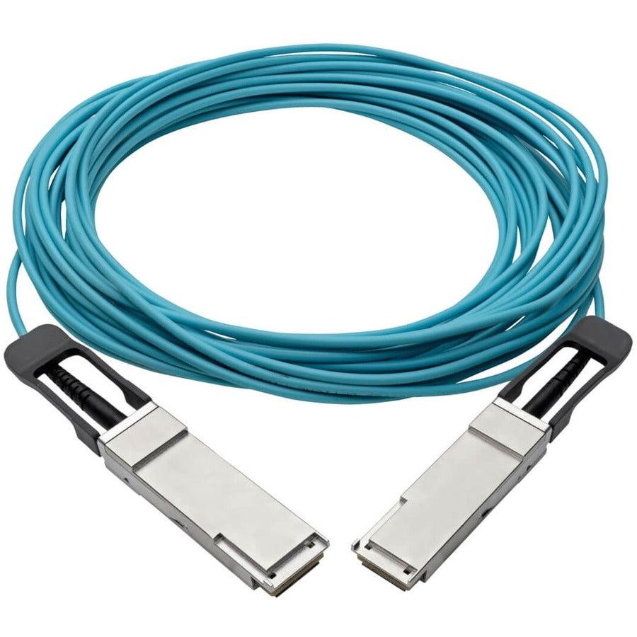 Tripp Lite N28F-10M-Aq Qsfp+ To Qsfp+ Active Optical Cable - 40Gb, Aoc, M/M, Aqua, 10M (32.8 Ft.)