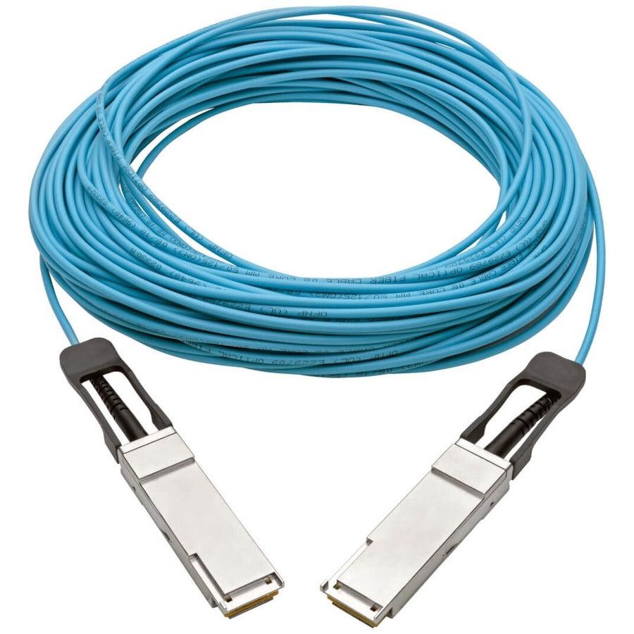 Tripp Lite N28F-30M-Aq Qsfp+ To Qsfp+ Active Optical Cable - 40Gb, Aoc, M/M, Aqua, 30M (98.42 Ft.)