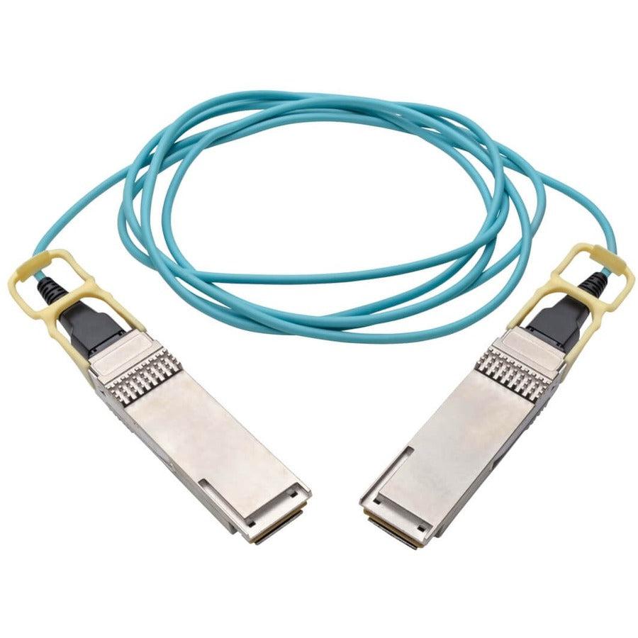 Tripp Lite N28H-02M-Aq Qsfp28 To Qsfp28 Active Optical Cable - 100Gbe, Aoc, M/M, Aqua, 2M (6.56 Ft.)