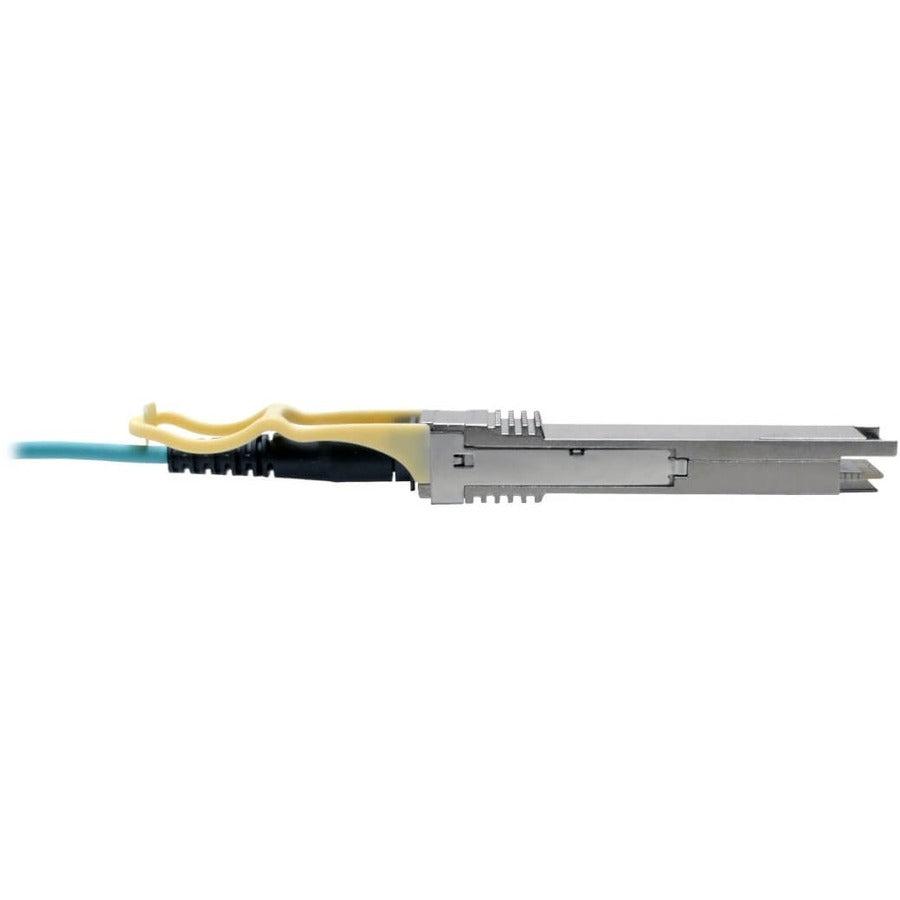Tripp Lite N28H-20M-Aq Qsfp28 To Qsfp28 Active Optical Cable - 100Gbe, Aoc, M/M, Aqua, 20M (65.61 Ft.)