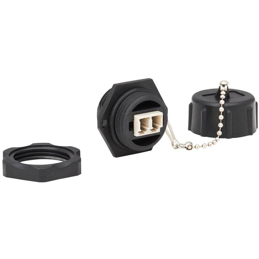 Tripp Lite N455-Bc01-Ind Rigid Industrial Ip68 Duplex Multimode Fiber Coupler (Lc/Lc) With Dust Cap, 10G Ethernet