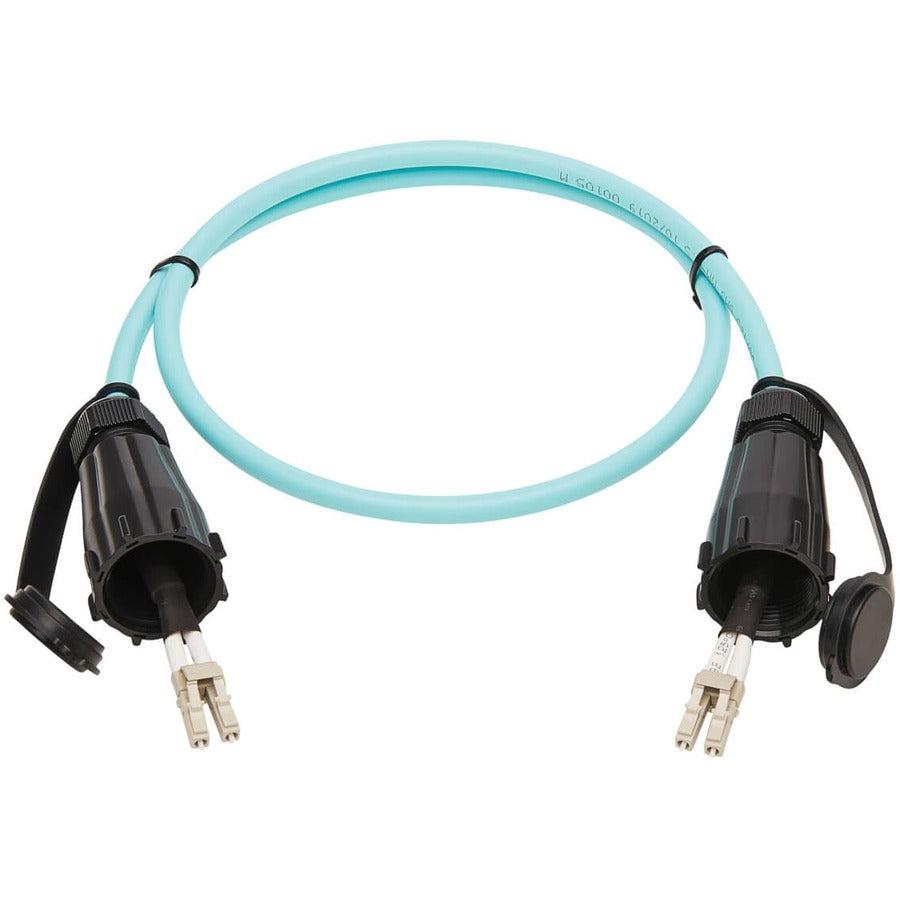 Tripp Lite N820-01M-Ind 10Gb Rigid Industrial Duplex Multimode 50/125 Om3 Fiber Patch Cable (Lc/Lc) - Ip68, Aqua, 1 M (3 Ft.)