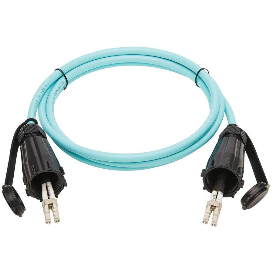 Tripp Lite N820-02M-Ind 10Gb Rigid Industrial Duplex Multimode 50/125 Om3 Fiber Patch Cable (Lc/Lc) - Ip68, Aqua, 2 M (6.6 Ft.)