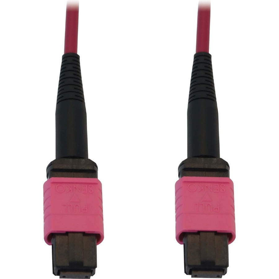 Tripp Lite N845B-15M-12-Mg 100G Multimode 50/125 Om4 Fiber Optic Cable (12F Mtp/Mpo-Pc F/F), Lszh, Magenta, 15 M (49.2 Ft.)
