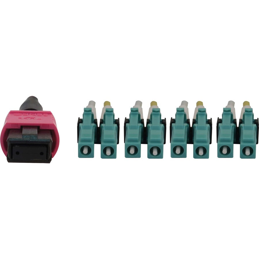 Tripp Lite N845X-03M-8L-Mg 40/100G Multimode 50/125 Om4 Fiber Optic Cable (12F Mtp/Mpo-Pc To 4X Duplex Lc/Pc F/M), Lszh, Magenta, 3 M (9.8 Ft.)
