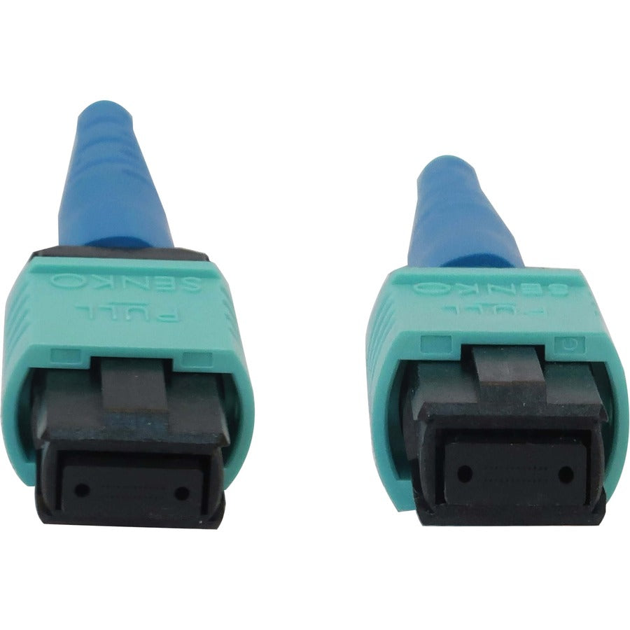 Tripp Lite N846B-03M-24-P 40/100/400G Multimode 50/125 Om3 Fiber Optic Cable (24F Mtp/Mpo-Pc F/F), Lszh, Aqua, 3 M (9.8 Ft.)