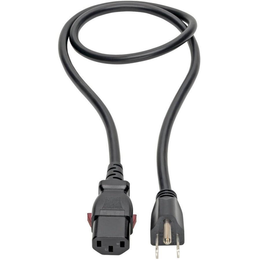 Tripp Lite Nema 5-15P To C13 Computer Power Cord, Locking C13 Connector - 10A, 125V, 18 Awg, 3 Ft.